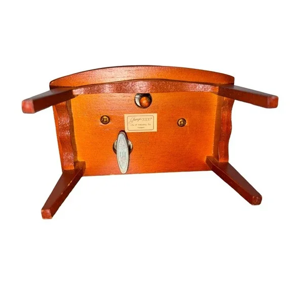 George Good Corp MCM Miniature Mail Desk Wooden Music Box "Hello Dolly" Trinket - Picture 9 of 11